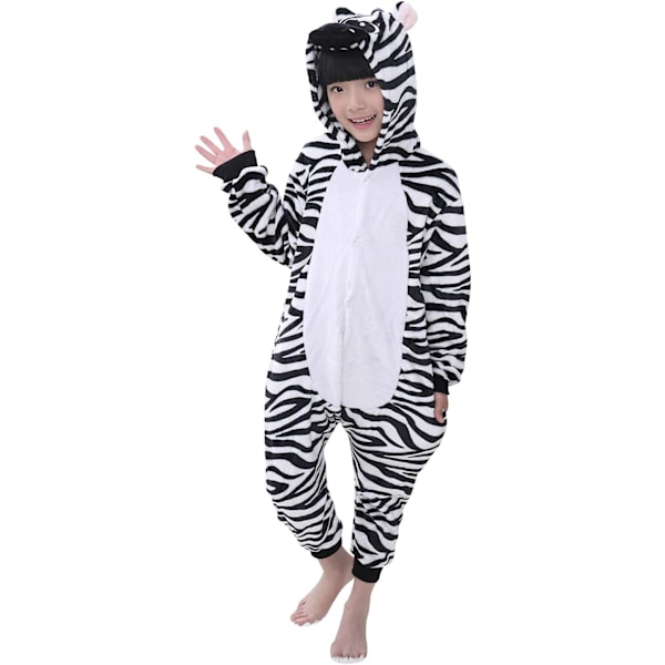 Børne/Unisex Fancy Dress Dyrekostume Onesie Pyjamas Jumpsuit Cosplay Kigurumi Jul Halloween Fancy Dress Zebra 120