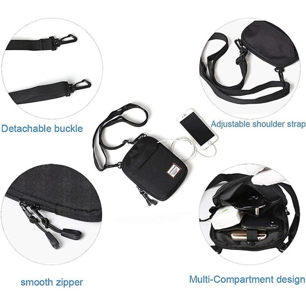 Mini Crossbody-väskor Liten axelväska Halsväska Halsväska för män och kvinnor-wtake Mini Crossbody-väska