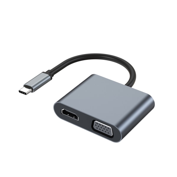 4-i-1 USB C Hub med Dual Screen Display - 4K HDMI/HDTV, VGA-adapter