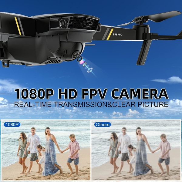 Drone med kamera för vuxna och barn - 1080P HD WIFI FPV