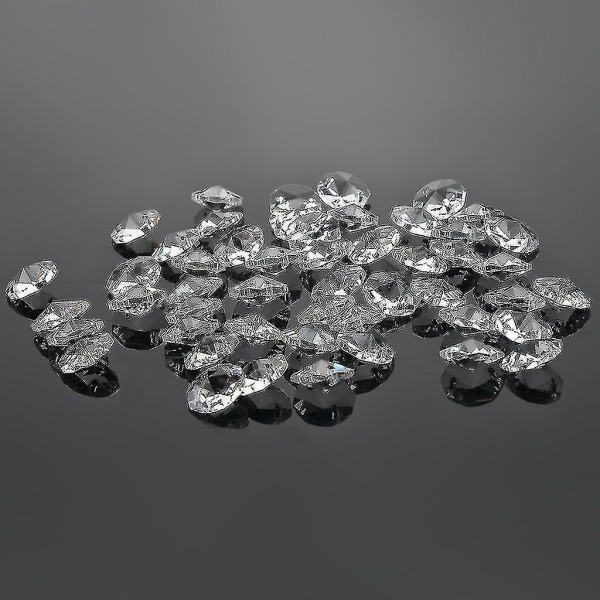 50 st klarkristallglas ljuskrona del prismor åttakantiga pärlor gör-det-själv-dekor 14mm