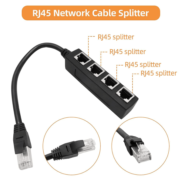 Rj45 1 till 4 Ethernet LAN-nätverkskabel, Ethernet-förlängningskabel, rj45 1 hane till 3 honkontakt, (används inte som nätverksdelare)
