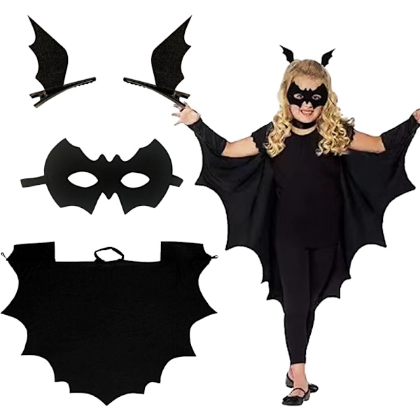 Populär Halloween-kappa med fladdermusformade ärmar, svart helkroppskappa-set, Amazon-bästsäljare Batwing sleeve suit 100