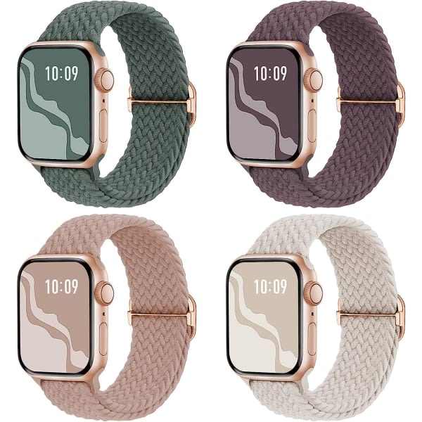 Fl?tad Stretchy Solo Loop kompatibel f?r Apple Watch Band 4st 1 38/40/41mm