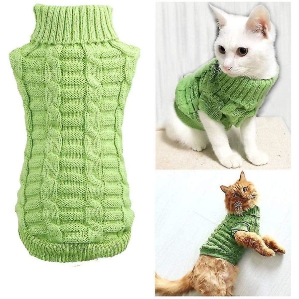 XXLGreen-Pet Cat Sweater Kattungekl?der f?r sm? katter