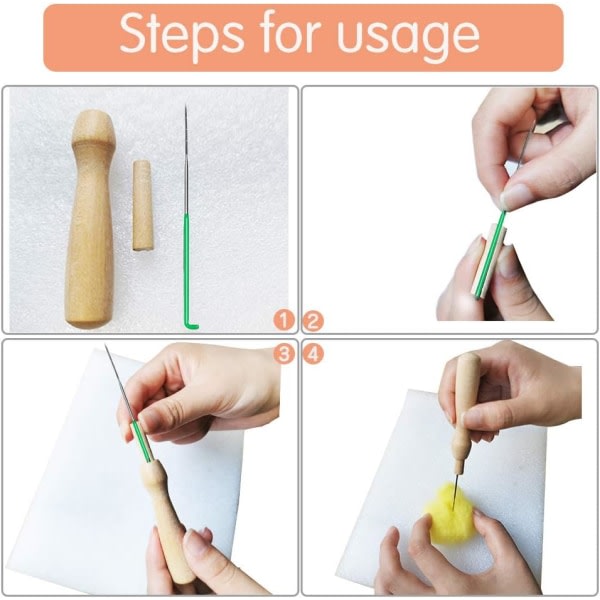 Nålfiltningskit, 24 färger ullfiltning