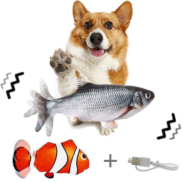 Interaktiv hundleksak Rolig elektrisk vickande fisk f?r hundar Husdjur
