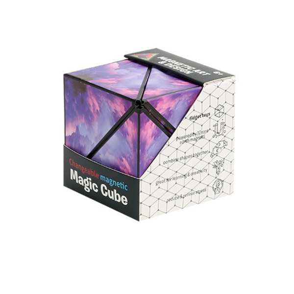 Variation Utbytbar Magnetic Magic Cube 3D Hand Flip Pussel Anti Stress Leksaker Present stjärnhimmel lila stjärnhimmel lila