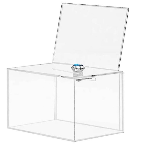 Donationslåda i akryl - Box för röstning, välgörenhet, omröstningar, undersökningar, utlottningar, tävlingar, råd, tips