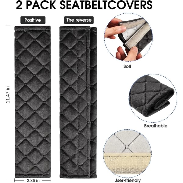 svart Paket med 2Car Safety Belt Pad Säkerhetsbälteskudde Auto