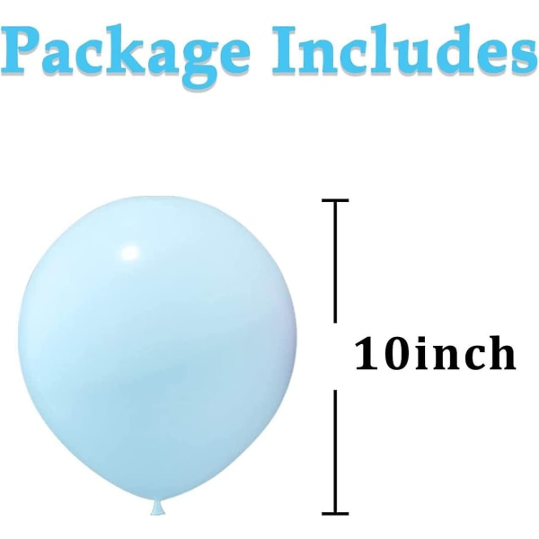 Blå ballonger 100-pack 10 tums blå latexballonger Macaron pastellballonger för alla hjärtans bröllopsförlovningsfestival Jubileum Baby shower födelsedag