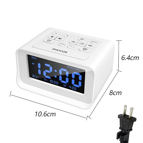 Led digital väckarklocka i sovrummet med USB laddningsport Klockkontroll Temperatur Elektronisk skrivbordsklocka