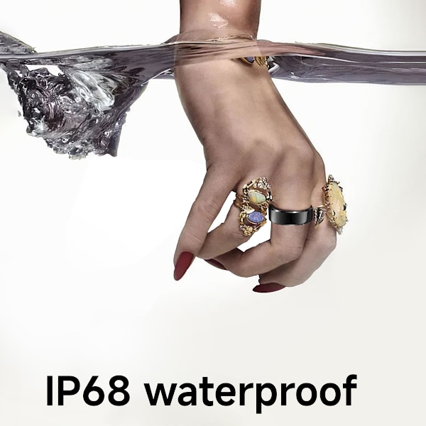 Ny LA380 smart ring hjertefrekvensovervåkingsring søvnovervåking dyp vanntett kamera skritteller trening Black No. 11/23 inches