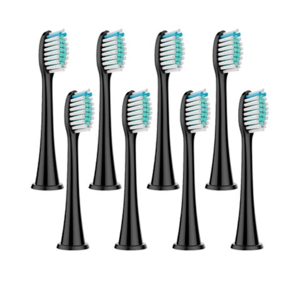 8-pakks erstatningshoder for Philips Sonicare Series 3, 6, 9 Black Svart