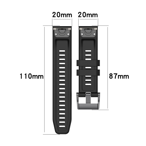 26mm silikonrem for Garmin fenix 7X 7 7S 6X 6 Pro 6S 5 5X Plus Smartwatch Armbånd for Garmin Descent mk2i mk3 51mm 13 13 Garmin Fenix 6X PRO