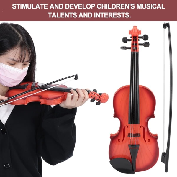 Premium violinmusikinstrument för nybörjare, violinleksak för barn, utvecklar musikalisk talang, pedagogisk gåva för åldrarna 3-6 år Ljusbrun Ljusbrun
