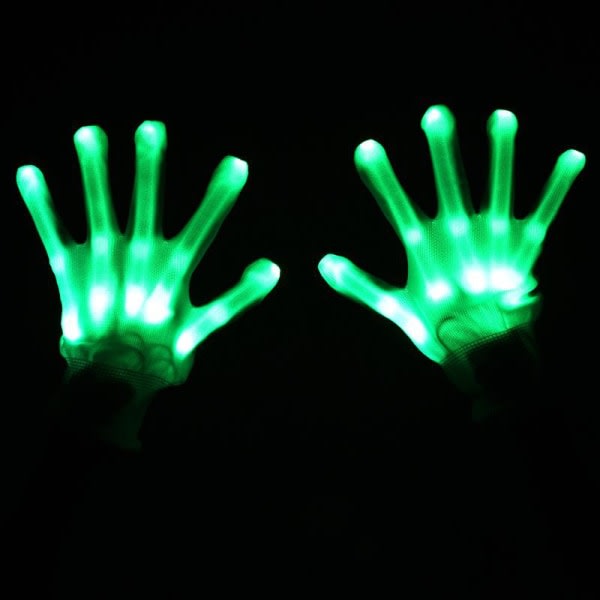 Lys upp LED-handskar Kul Cool Party Favor Hot Toys Green Cherry