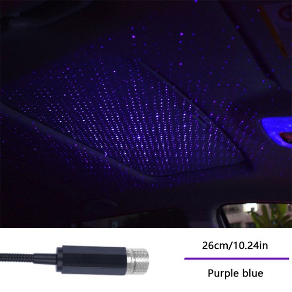 USB LED Car Roof Star Night Lights Projektor Interi?r Ambient Purple