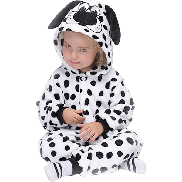 Unisex børnejumpsuits, 2023 kostume dyreonesie natkjole pyjamas hættede nattøj cosplay kigurumi nattøj jul halloween Dalmatians 110