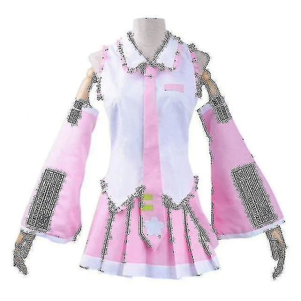 Kawaii Vocaloid Miku Peruk Kostym Japan Midi-kl?nning Nyb?rjare Framtid Kvinnlig Halloween-flickaduk Pink Fullt set