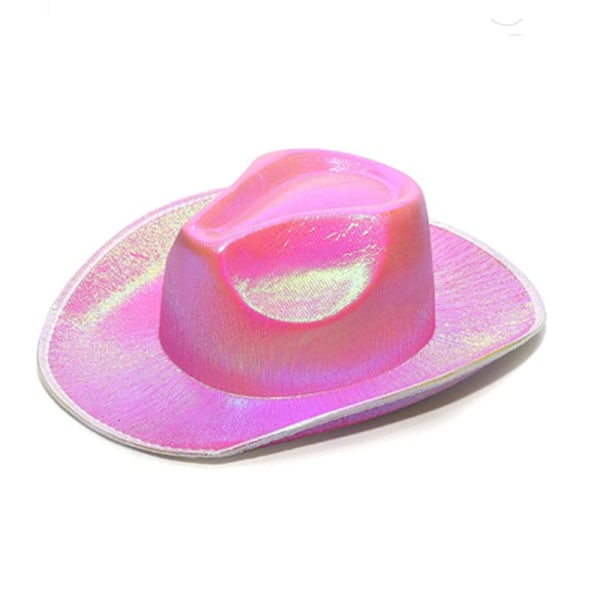 Halloween-hatt med perler, karnevalfest, LED-trådløs fluorescerende fargerik cowboyhatt, lysende hatt, laserfantasi-cowboyhatt Adult light pink-without light One Size