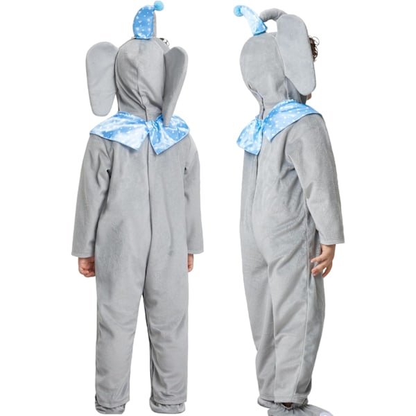 Småbarnsdyrekostyme, Baby, Jenter, Gutter, Jumpsuit, Elefant, Panda, Halloween, Karneval, Hettestøvel, 6-4 år Elefant 6-12 mois