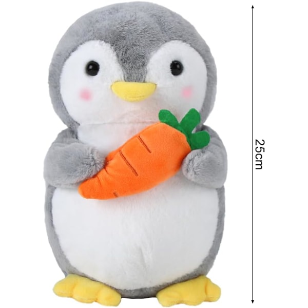 Plush Penguin Kosedyr for Barn Myk Kosedyr Koselig og Lek Squishmallow Penguin Plush for Jenter Gutter (Pingvin med Gulrot 25cm) morötter pingvin