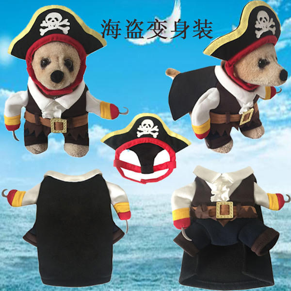 Halloween Kostume til Hunde - Sjov Græskar Kappe, Vampyr Kostume, Foto Hundeklæder, Dyretilbehør pirate XL