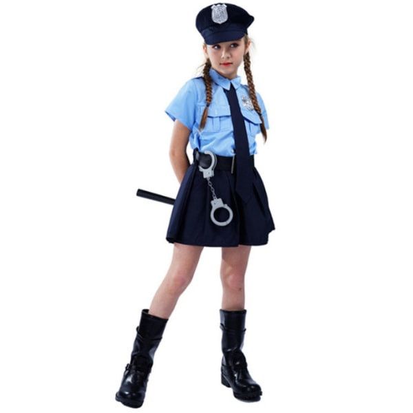 Flickor polis halloween kostym 100 Cherry