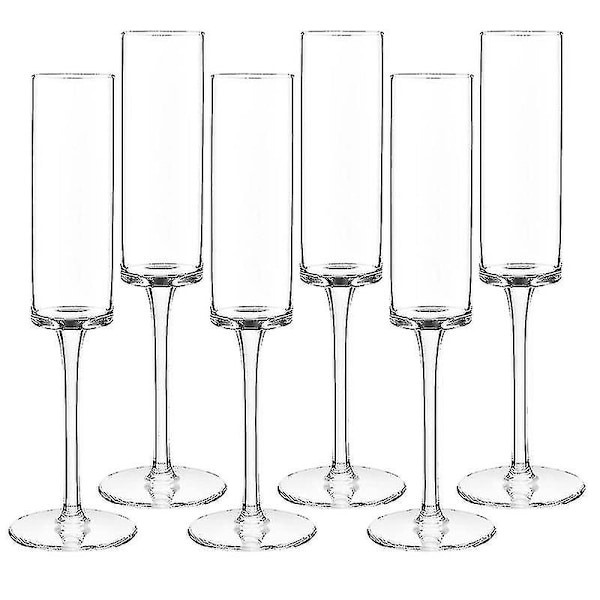 Set Of 6 Crystal Champagne Flutes Champagne Glasses Champagne Flutes