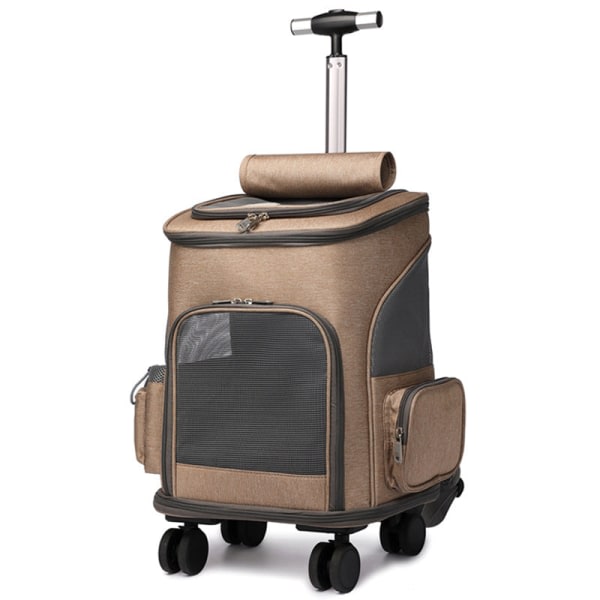 Expanderbar ryggsäck för barnvagn Bekväm att gå ut Kattväska Husdjursryggsäck Hopfällbar kattryggsäck Khaki