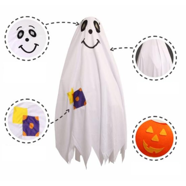 Cospaly Halloween Spooky Cloak Barnkostym gratis pumpap?se White XL Cherry