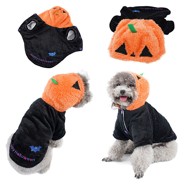 Halloween Kostume til Hunde - Sjov Græskar Kappe, Vampyr Kostume, Foto Hundeklæder, Dyretilbehør Pumpkin No. 2 L