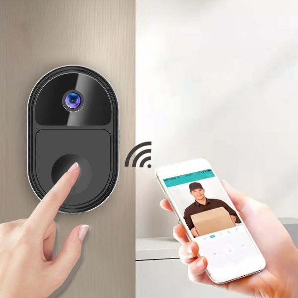 Smart trådlös fjärrkontroll Videodörrklocka Intelligent visuell dörrklocka Hemintercom Hd Night Vision Wifi Uppladdningsbar säkerhetsdörrklocka