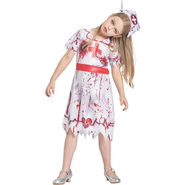 Zombie Halloween-kostume, piger drenge kvinder cheerleader high school fange brud sygeplejerske store børn fantasi outfit 24 barn sjuksköterska 8-10 ans