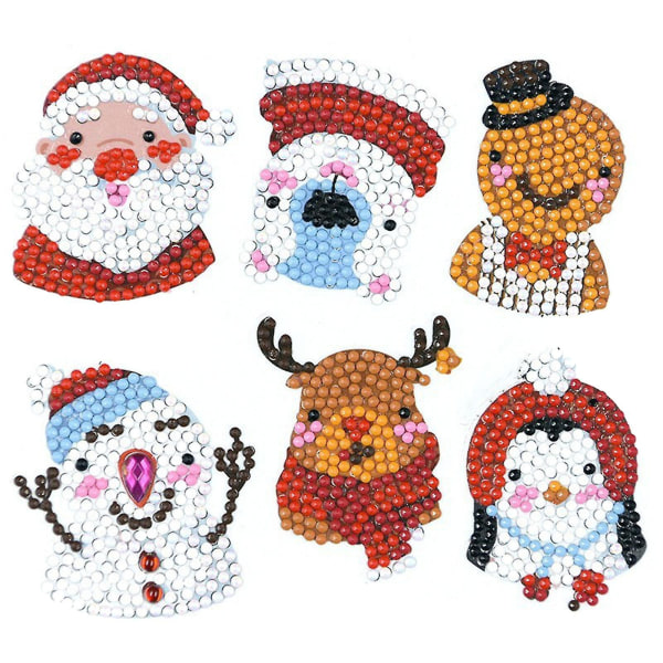 Christmas Diy 5d Diamond Painting Stickers Kits Cartoon Diamond Animal Santa Claus Stickers for Kids