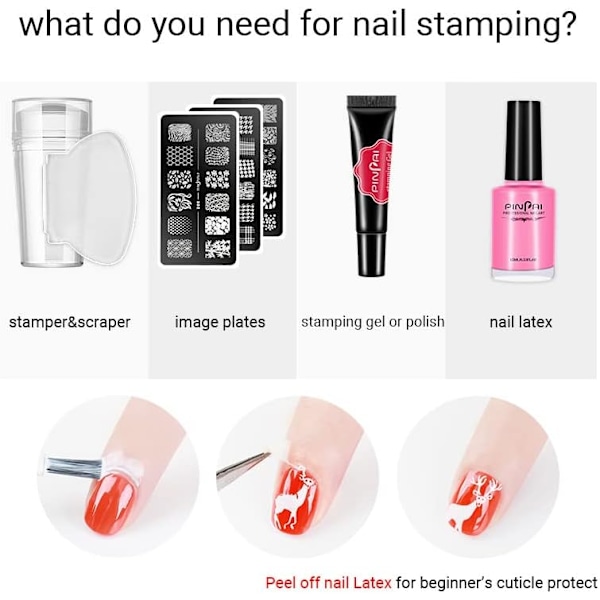 Silikone Negle Stempel Fransk Spids med Skraber til Negle Manicure Værktøj Stempel Manicure Værktøj Stencil Skabelon Neglekunst Forseglings Stempel Skabelon Skraber