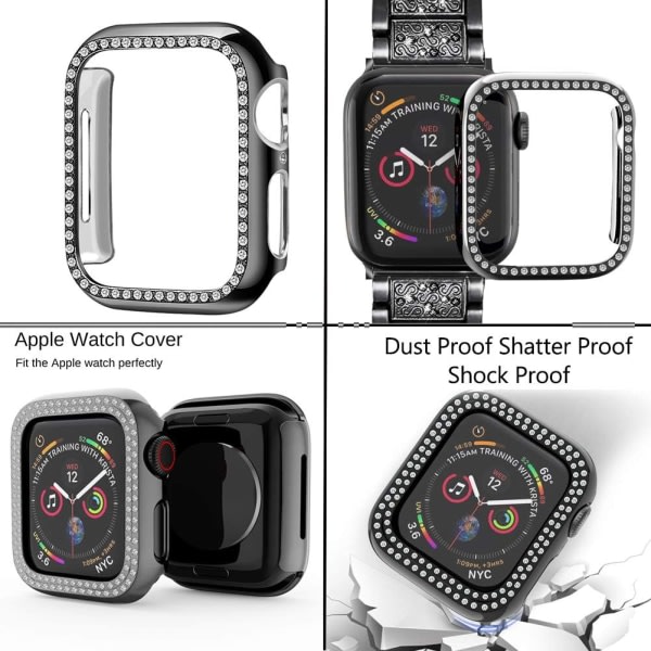 Kompatibel med Apple Watch Band 40 mm med case Svart 40 mm