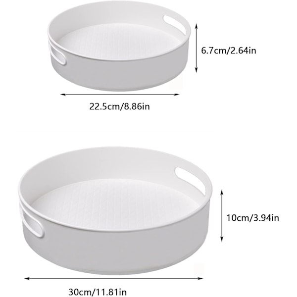 pcs roterande kryddhylla, med halkfri botten, kan användas som en kosmetisk förvaringslåda, 360° roterbar bricka för kök, badrum (vit)