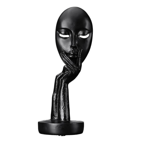 Hmwy-svart/vit Harts Modern Kvinnor Ansiktstänkare Staty Abstrakt Skulpturer Karaktärer Hantverk Handgjorda