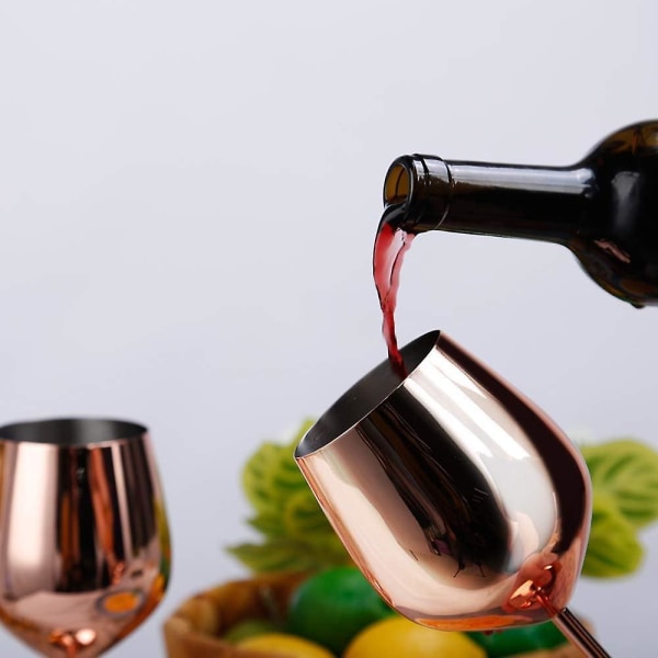 Rostfritt stål Rödvinsglas med metallstam Sprosssäker Vitvin Cocktail Okrossbar bägare E Drycker Champagne Festbar