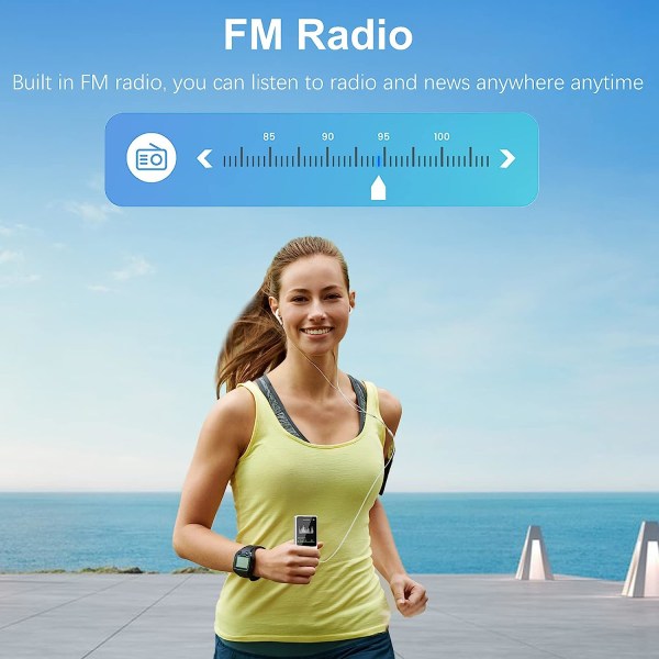 32GB MP3-spelare med Bluetooth 4.2 - Minimusikspelare med högtalare