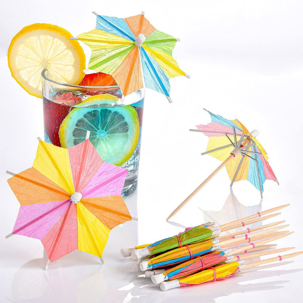 144 st Paraply Cocktail Drink Picks - Assorted Tropical Colors Party tandpetare, Paraply Drink Picks Octagonal Star-Shaped