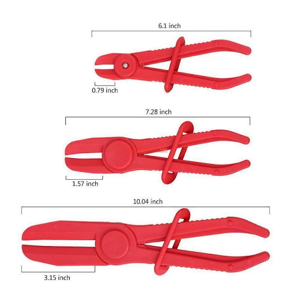 3-delt nylon slangklemmeverktøysett - Bremse-, drivstoff- og vannrørklemme - Håndfri bilreparasjonsverktøy