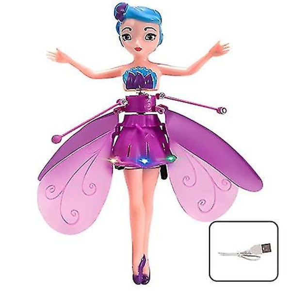 Magic Flying Fairy Princess Doll, Sky Dancers Flying Dolls Fairy Toys lila fairy Cherry