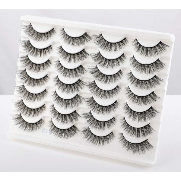 Falske øyevipper Cat Eyes Wispy Natural Faux Mink Lashes 14 par pakke Lett volum korte falske øyevipper Multipack