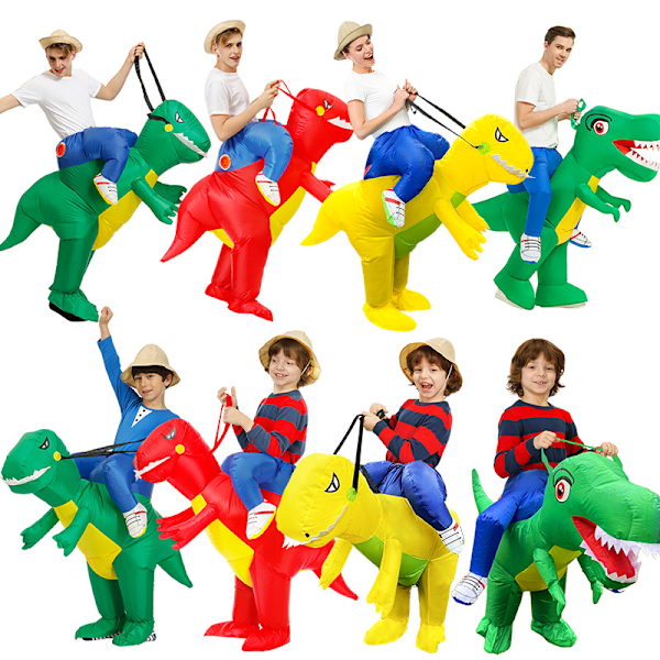 Dinosaur oppustelig dragt til sportspræstationer, ridning dinosaur kostume, Halloween kostume Yellow dinosaur Adult 150-200cm