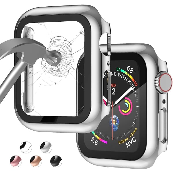 Case kompatibel med Apple Watch 44MM-serien silver För Series 6/5/4/SE 44mm