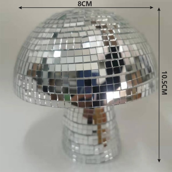 Mushroom Disco Ball Spegel reflekterande boll f?r br?llopsfest Silver 4 Inch Cherry