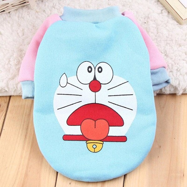 Moderigtigt kæledyr kattekostume sommer kattevest hættetrøje hyggelige mascoats gotos tøj hættetrøje-doraemon Hoodie-doraemon L